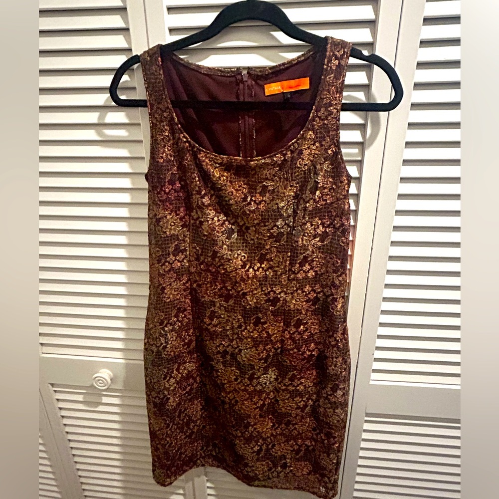 Brown and lace Cynthia Steele dress